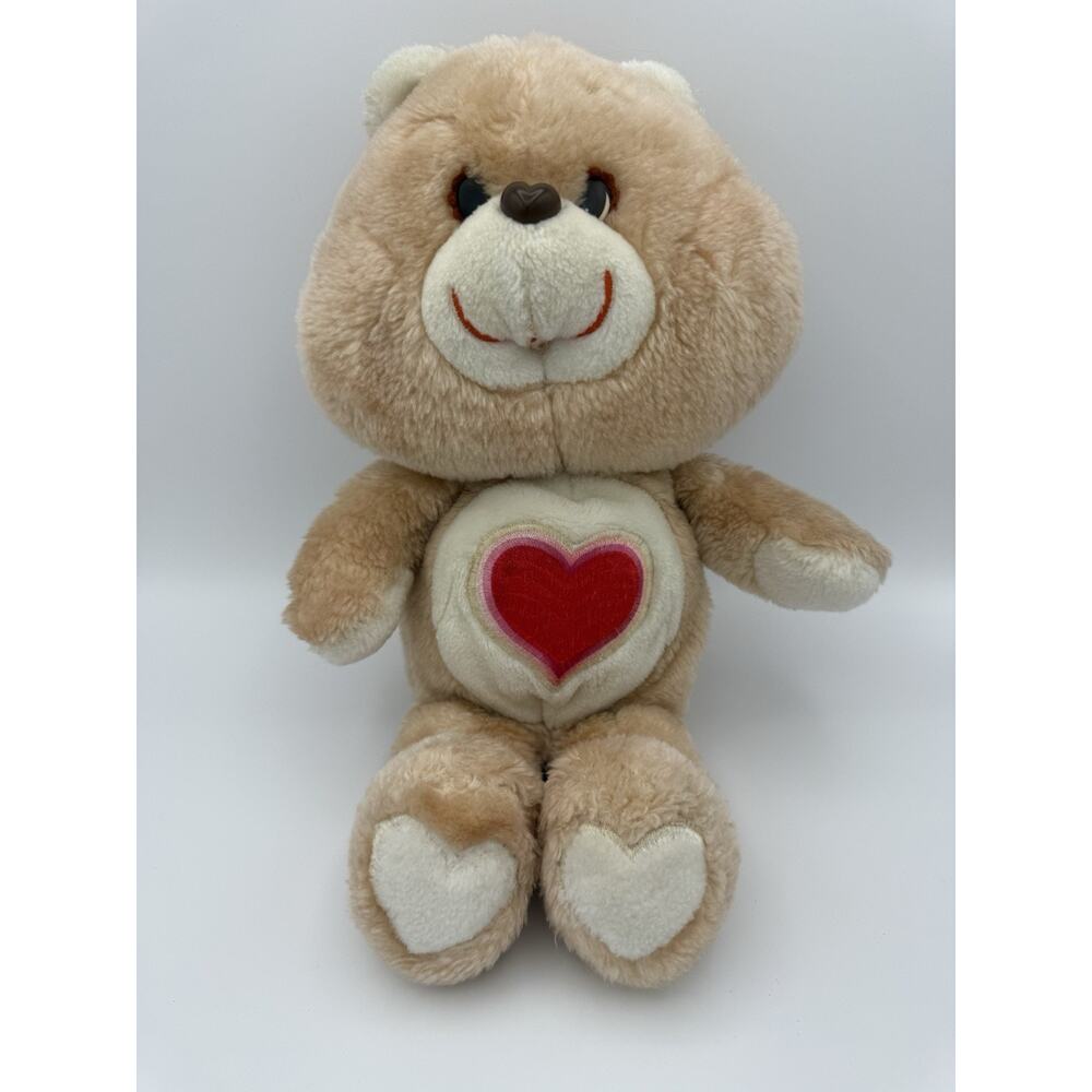 Vintage 1983 TENDER HEART Bear Care Bears Plush Kenner Beige with heart 13”